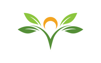 Nature leaf ecology vegan concept Logo illustration v.100