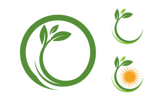 Nature leaf ecology vegan concept Logo illustration v.101