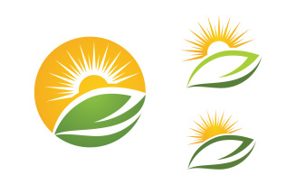 Nature leaf ecology vegan concept Logo illustration v.105