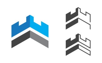 Castle vector illustration icon Logo Template design v.3