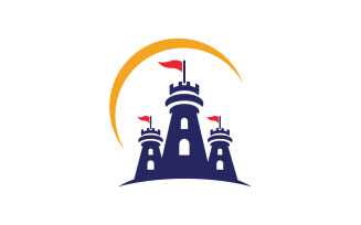 Castle vector illustration icon Logo Template design v.5