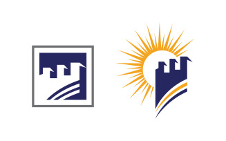 Castle vector illustration icon Logo Template design v.7