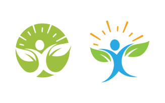 Healthy life Human character logo sign illustration v.236