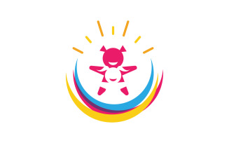 Human care group network and social logo design v.24