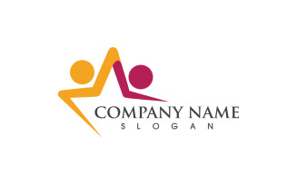 Human care group network and social logo design v.25