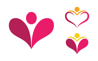 Human care group network and social logo design v.26