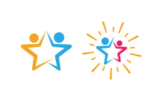 Human care group network and social logo design v.27