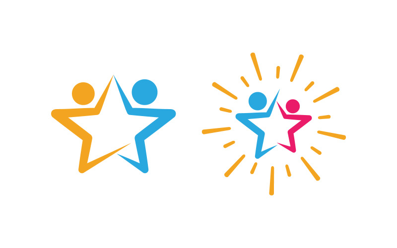Human care group network and social logo design v.27 Logo Template
