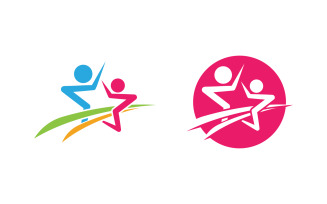 Human care group network and social logo design v.28