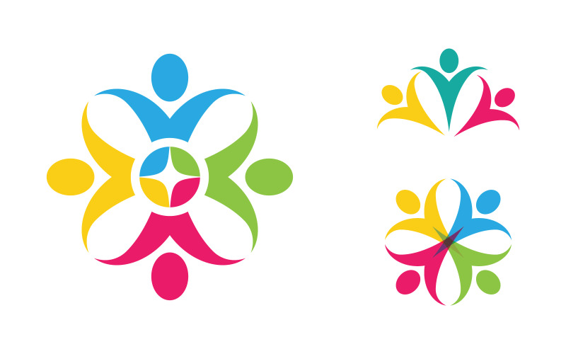 Human care group network and social logo design v.32 Logo Template