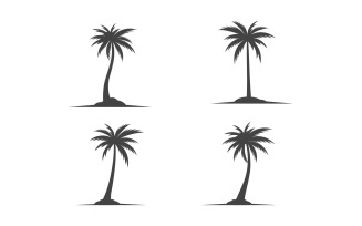 Palm tree summer beach icon illustration v.10