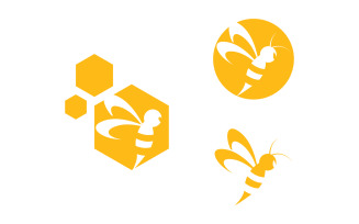 Animal cute Bee vector icon illustration design template vv.1