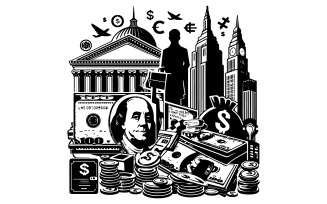 Money silhouette design art