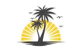 Palm tree summer beach icon illustration v.20