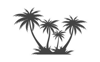 Palm tree summer beach icon illustration v.23