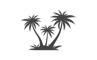 Palm tree summer beach icon illustration v.26