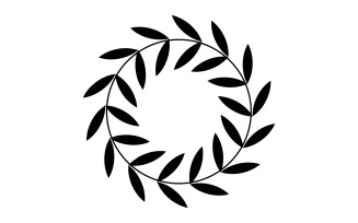 Black Laurel Wreath Vector Leaf Design