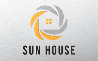 Circle Sun Home House Real Estate Building Business Abstract Logo Template