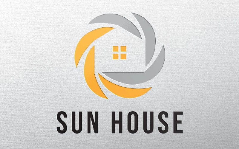 Circle Sun Home House Real Estate Building Business Abstract Logo Template