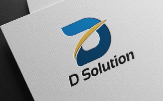 D Letter Alphabet Solution Business Company Abstract Logo Template