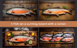 Fish on a cutting board with a lemon