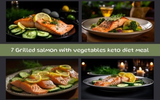Grilled salmon with vegetables keto diet meal