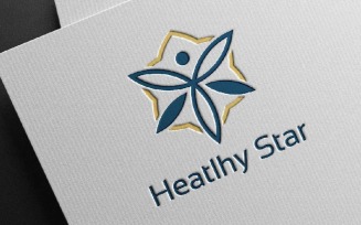 Happy Wellness Healthy People Nature Leaf Star Abstract Logo Template