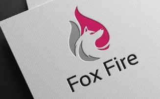 Hot Fire Flame Fox Wildlife Animal Negative Space Logo Template