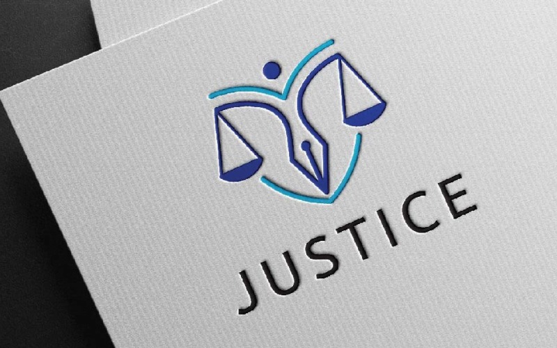 Law Balance Justice Scale Court Attorney with Sharp Spearhead Logo Template