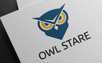 Owl Bird Animal Mascot Sharp Stare Business Logo Template