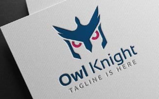 Owl Knight Bird Animal Mascot Sharp Vision Business Logo Template