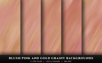 Blush Pink and Gold Grainy Texture Backgrounds
