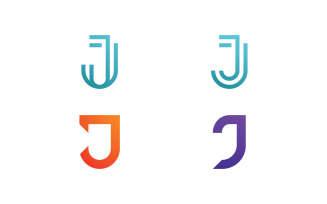 Letter J logo icon design template V14