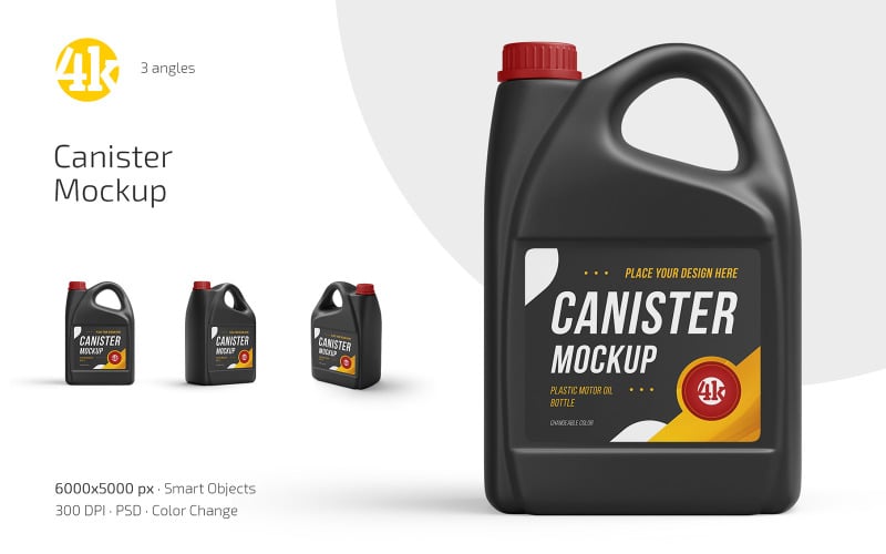Plastic Canister Mockup PSD Set Product Mockup
