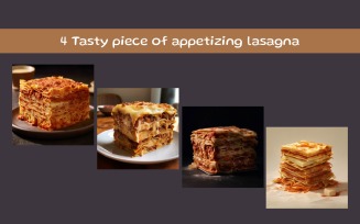Tasty piece of appetizing lasagna