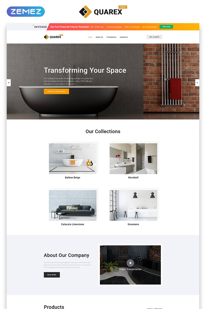 "Free HTML5 Theme for Interior Site" Responsive Website template №51678 - screenshot