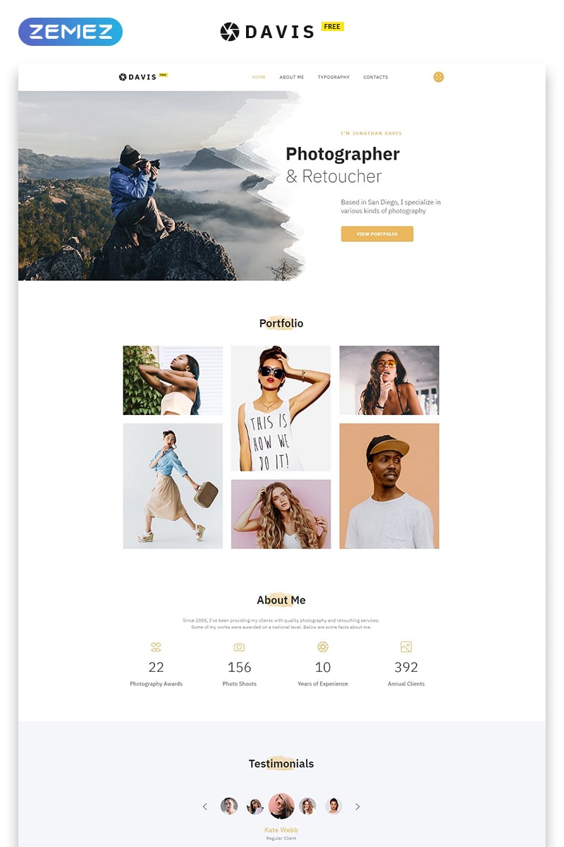 "Free HTML5 Theme for Photo Site" Responsive Website template №51684 - screenshot