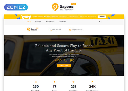 Free HTML5  for Taxi Company