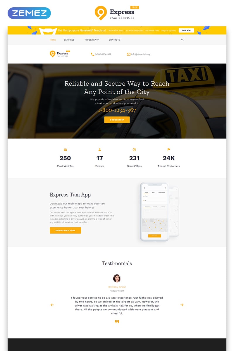 free 5 theme for taxi pany website template original