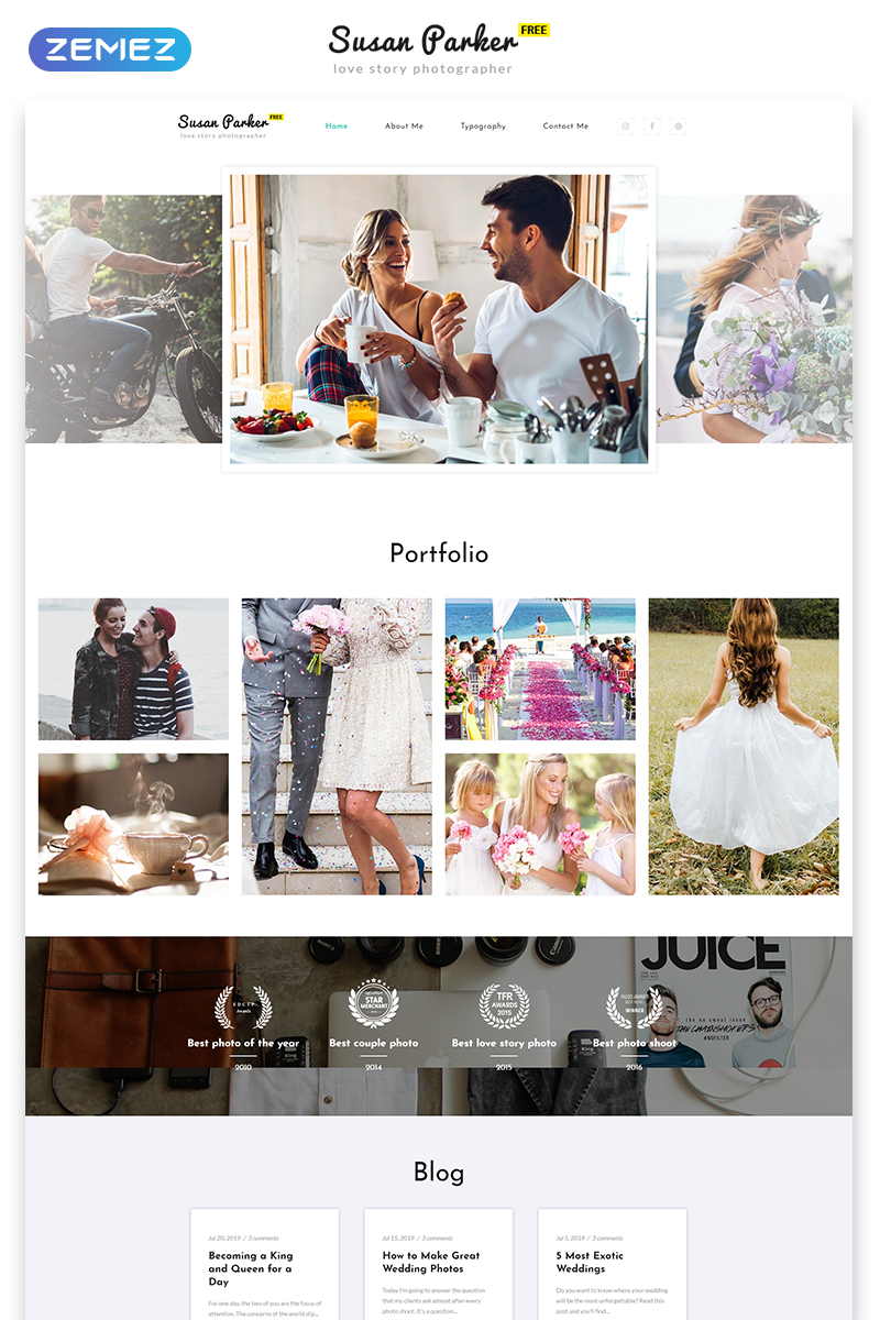Free Responsive HTML5 Theme For Photo Site