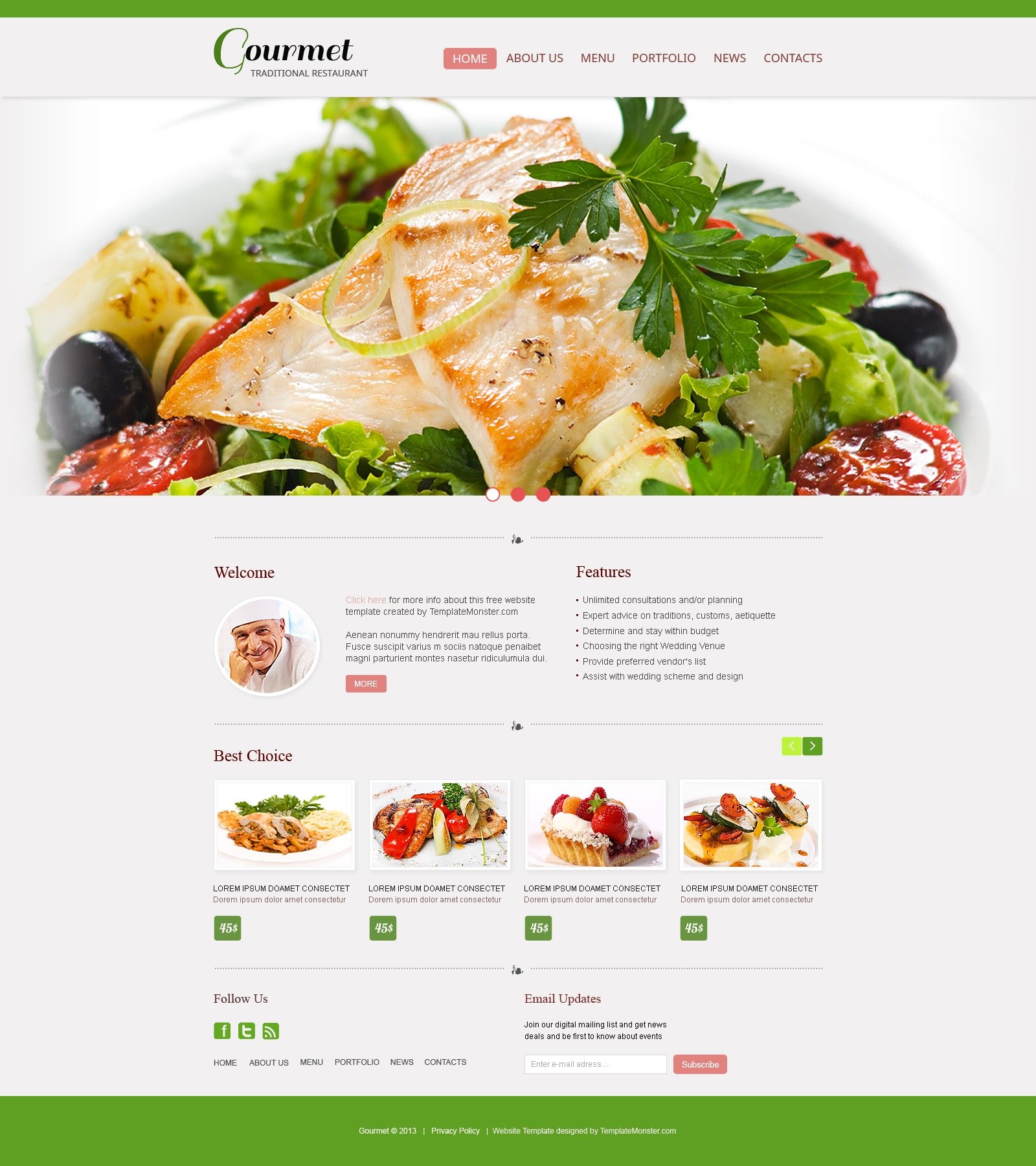 Free Website Template Restaurant