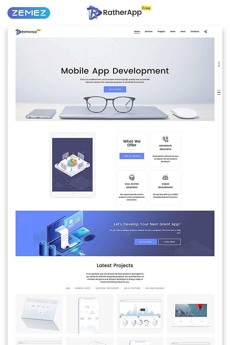 Responsivt Free HTML5 Single Page Theme Hemsidemall #51694 - skärmbild