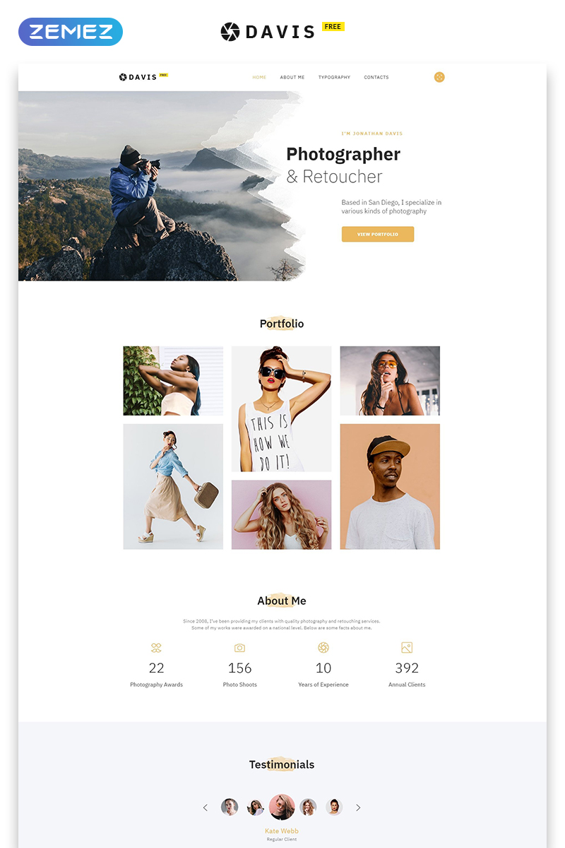 Tema Siti Web Responsive #51684 "Tema HTML5 Gratuito per Sito di Foto" - screenshot