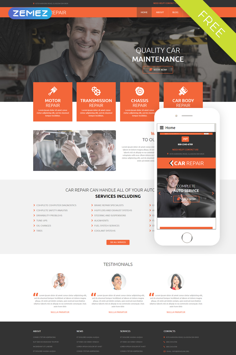 Template Joomla #51634 "Tema Joomla Gratuito - Auto" - screenshot