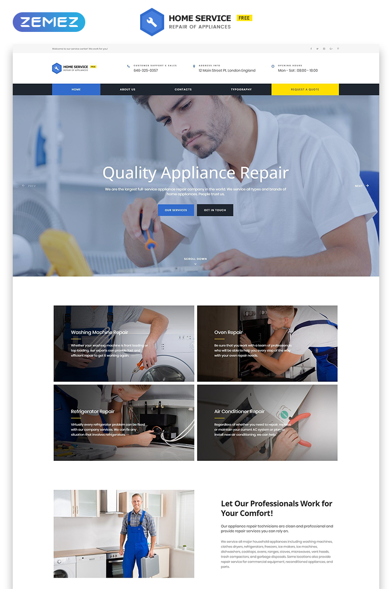 "Thème HTML5 gratuit - Nettoyage" modèle web Bootstrap #51685 - screenshot