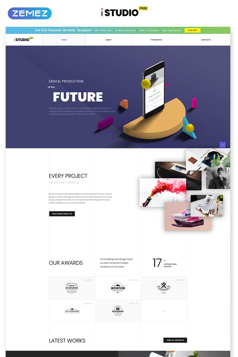 "Thème HTML5 gratuit - studio de design" modèle web adaptatif #51688 - screenshot