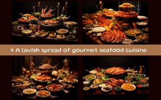 A lavish spread of gourmet seafood cuisine