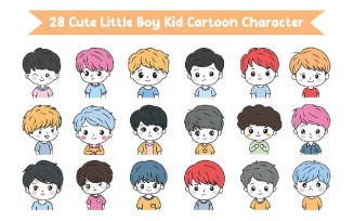 28 Cute Little Boy Kid Cartoon Character