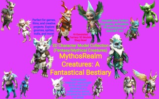 MythosRealm Creatures: A Fantastical Bestiary 3D Model
