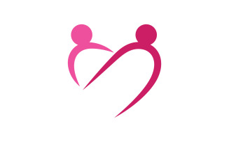 Human care group network and social logo design v.40